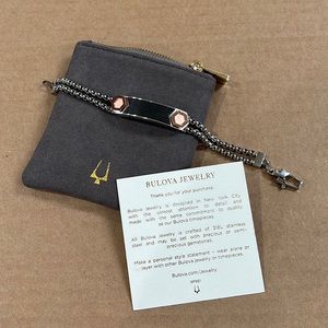 VINTAGE Bulova stainless steal/carbon fiber bracelet